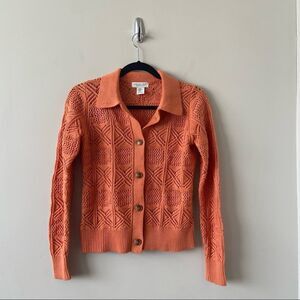 Rachel Zoe-Creamsicle Orange Button Front Knit Cardigan